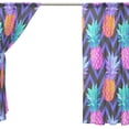 thumbnail image 4 of Coolnut Colorful Pineapples Sheer Gauze Door Curtain Window Curtain Drapes for Living Room Kids Bedroom Window Treatment Decor W55 x L78 In 2 Panels, 4 of 4