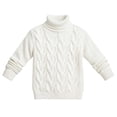 thumbnail image 6 of Atogsazn Toddler Baby Boys Knit Cotton Sweater Kids Turtleneck Thick Warm Long Sleeve Pullover Tops White 1-2 Years Fashion, 6 of 6
