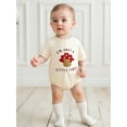 thumbnail image 5 of Infant Newborn Baby Boy Summer Jumpsuit Short Sleeve Round Neck Letter Mushroom Embroidered Romper, 5 of 9