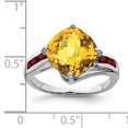 thumbnail image 2 of Primal Silver Sterling Silver Rhodium Citrine and Garnet Ring, 2 of 4
