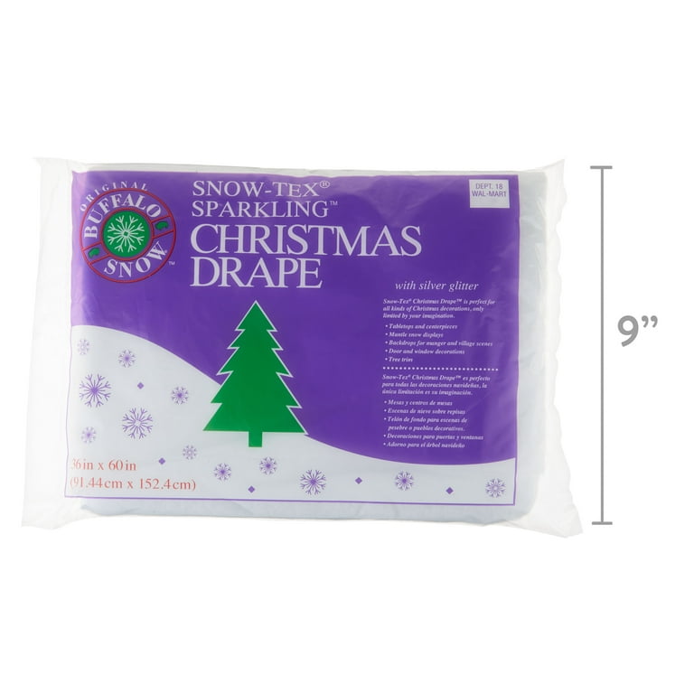 36 inch by 60 inch Christmas Multi Glitter Snow Drape