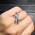 thumbnail image 3 of Charm Women Gift 925 Silver Ring Cubic Zirconia Engagement Ring Sz 6-10, 3 of 5