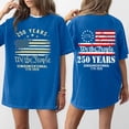 thumbnail image 2 of Semiquincentennial 250 Years 1776 2026 We the People American Flag Graphic Short Sleeve Loose Fit T Shirt Top Blue M Blue M, 2 of 5
