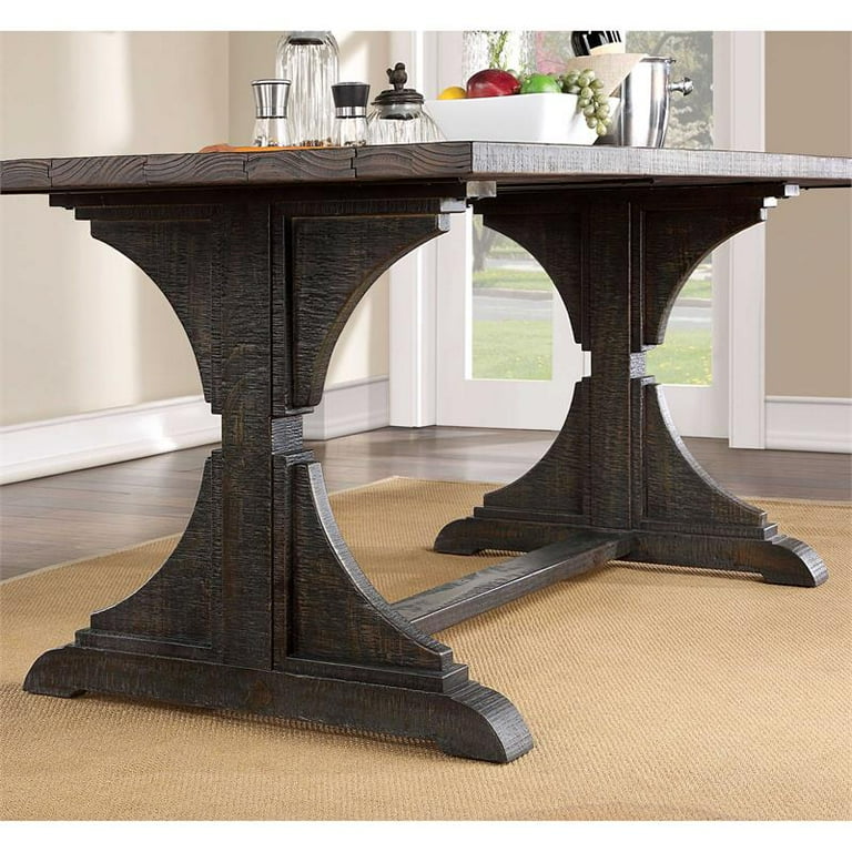Furniture of America Taz Rustic Solid Wood Trestle Dining Table in Natural  