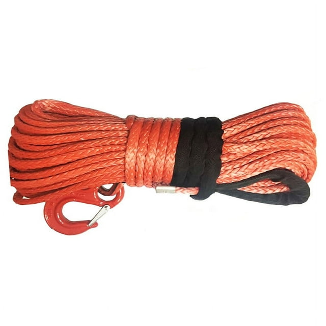 Tow Rope, 12mm X 50m UHMWPE Fiber Synthetic Winch Rope With Hook For ATV/UTV/4WD/4X4/OFFROAD ,Durable & Safe