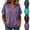 Purple, variant on Women's Drawstring Hooded Tunic Blouse V Neck Dolman Short Sleeve Oversized Casual Tops for Everyday