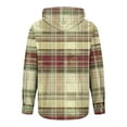thumbnail image 4 of FDGIU 2025 Men's Hooded Flannel Shirt - Button Down Plaid Shacket, Fleece Lined Fall Jacket with Pockets, Fall Winter Top, 4 of 5