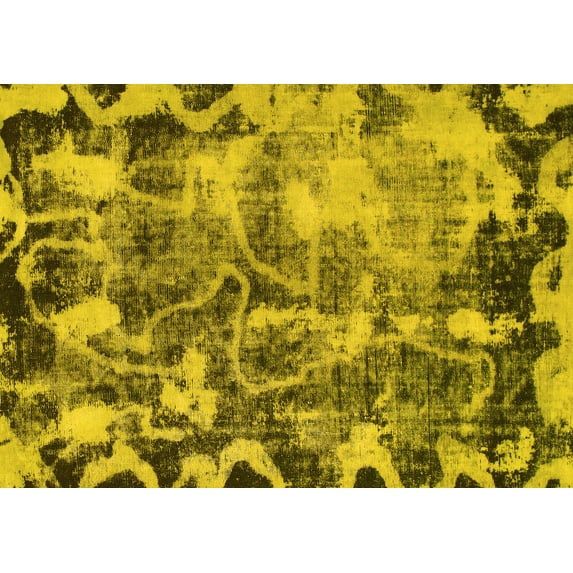 Ahgly Company Indoor Rectangle Persian Yellow Bohemian Area Rugs, 7' x 10'