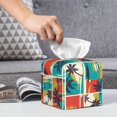thumbnail image 6 of Kdxio Colorful Hawaii Palms Print Tissue Box Cover,Square Decorative PU Leather Facial Paper Case Organizer Holder Dispenser for Bathroom,Night Stands,Desk,Car 5.2''X5.2''X5.2'', 6 of 8