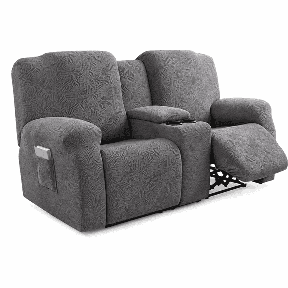 Generic Non-Slip Polyester Loveseat Slipcovers, Gray
