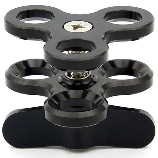 Brazos articulados de aleación de aluminio, abrazadera de 3 secciones, soporte de lámpara de luz de relleno para buceo, accesorio de fotografía subacuática, color negro