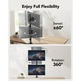 thumbnail image 4 of HUANUO Vertical Dual Monitor Mount for 17&acirc;??32 Inch Screens, 17.6 lbs Capacity Each, Extra Tall Stacked Monitor Stand with Height Adj, 4 of 7