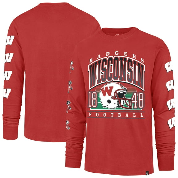 Men's '47  Red Wisconsin Badgers Go Big Long Sleeve T-Shirt