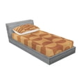 thumbnail image 3 of Ambesonne Rustic Fitted Sheet & Pillow Sham Set, Abstract Oak Planks, Full, Orange and Tan, 3 of 3