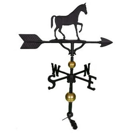 Montague Metal Products WV-356-SB 300 Series 32 inch Deluxe Black Gaited Horse Weathervane