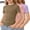 Khaki, variant on 3 Pack Girls Crewneck T-Shirts Ruffle Ribbed Knit Tees Summer Casual Comfort Tops White Size 13-14
