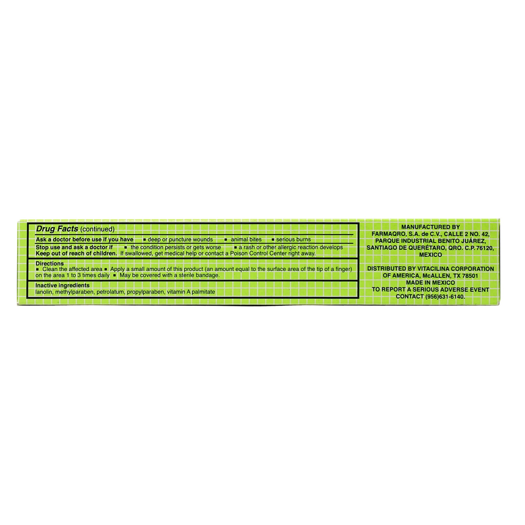 Vitacilina First-Aid Antibiotico Neomycin Sulfate Ointment, 1 Oz.