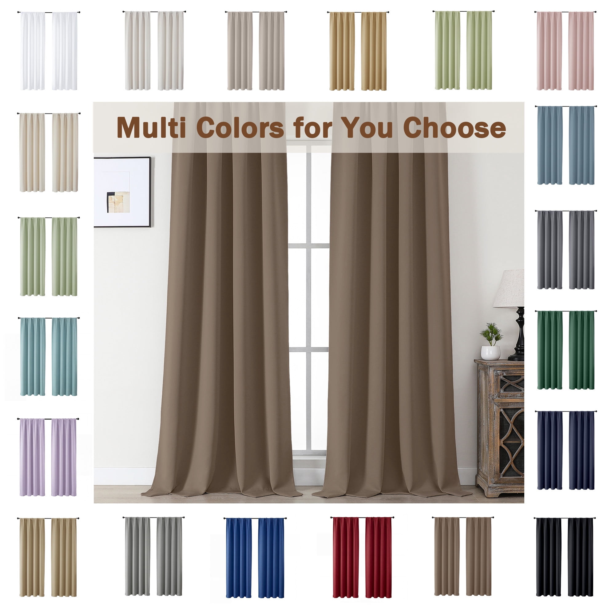 MKHILL Aether 40x84 Barley Blackout Curtains 2 Panels, 84 Inch Floor Length Panels for Living Room Bedroom, Thermal Insulated Drapes, Each 40" W x 84" L