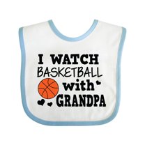Inktastic I Watch Basketball with Grandpa Boys Baby Bib