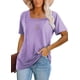 thumbnail image 1 of Camiseta Lunivop de Mujer con Escote Cuadrado y Manga Corta Morada, 1 of 3