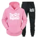 thumbnail image 3 of Sudadera con capucha y pantalón de manga larga con estampado divertido de pata de perro para hombre, conjunto de 2 piezas para amantes de los perros "The Dogfather", 3 of 5