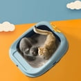 thumbnail image 3 of HINAG Arenero para Gato con Pala Incluida Bandeja Sanitaria de Plástico Resistente y Antiderrames Fácil Limpieza Tamaño 43x35x19 cm Azul, 3 of 4