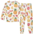 thumbnail image 2 of joogoo Pineapple and Strawberry 2 Piece Long Sleeve Tee and Pants Cotton Pajama Set 5Y, 2 of 7