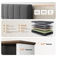 thumbnail image 5 of CHITOOMA 4 Piece Bedroom Furniture Set,Queen Bed Frame,10'' Memory Foam Mattress,2Pcs Brown Nightstand with Charging Station,Adjustable Upholstered Headboard,Gel-Infused Triple-Layer Bed, 5 of 13