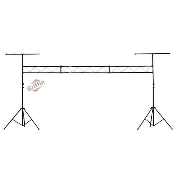 Light Truss Stand System by Griffin I-Beam Trussing Set & DJ Booth Platform Kit Hanging Mount Lighting Package for Music Gear, PA Speakers, Can Lights T-Bar Extension for Portable Audio Stage