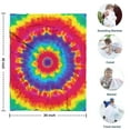 thumbnail image 4 of Rainbow Tie Dye Mandala Pattern Blanket,Comfortable Soft Flannel Throw Blanket,All Season,Warm Lightweight Blankets for Sofa Bed Couch Living Room Chair,30"x40", 4 of 4