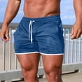 thumbnail image 3 of Ceisia Men's Gift Slim Casual Sports Shorts Mid-Rise Elastic Waist Quick-drying Color-block Binding Shorts, 3 of 5