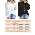 thumbnail image 3 of Gustave Women Lace Lantern Long Sleeve T-Shirts Blouse Fashion Hollow Out Tops Casual Loose Fall Round Neck Pullover - White, 2XL, 3 of 3