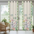 thumbnail image 5 of Outdoor Curtains for Patio Waterproof, Easter Outdoor Privacy Panels Grommet, Spring Rustic Rabbit Botanical Flowers Eggs Plaid Blackout Outside Curtains for Porch/Cabana 54"x108", 2 Panels, 5 of 8
