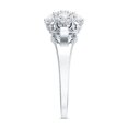 thumbnail image 4 of Rosec Jewels Womens Moissanite Engagement Ring, Floral Ring (D-VS1 Quality), 18K White Gold, US 8.50, 4 of 9