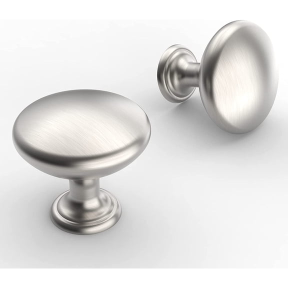 Furniware 10 Pack Round Cabinet Door Drawers Knobs Brushed Satin Nickel 30mm Dia Knobs