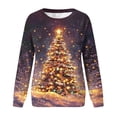 thumbnail image 4 of Meichang Chandails en Molleton de Noël pour Femmes Graphique Arbre de Noël Manches Longues Col Rond Chandail Xmas Tops, 4 of 5