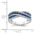 thumbnail image 2 of Auriga Fine Jewelry 14K White Gold Diamond and Sapphire Fancy Ring for Women Size 7, 2 of 5