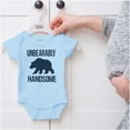 thumbnail image 4 of Unbearably Handsome Funny Bear Pun Bodysuit Jumper Boys Infant Baby Brisco Brands 18M, 4 of 6