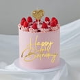 thumbnail image 4 of 2 piezas de adornos para tartas de feliz cumpleaños con purpurina dorada y acrílica, suministros para decoración de tartas de cumpleaños, 4 of 5