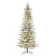 thumbnail image 6 of Vickerman 6.5' Flocked Utica Fir Slim Artificial Christmas Tree, Warm White Single Mold LED Lights, 6 of 6