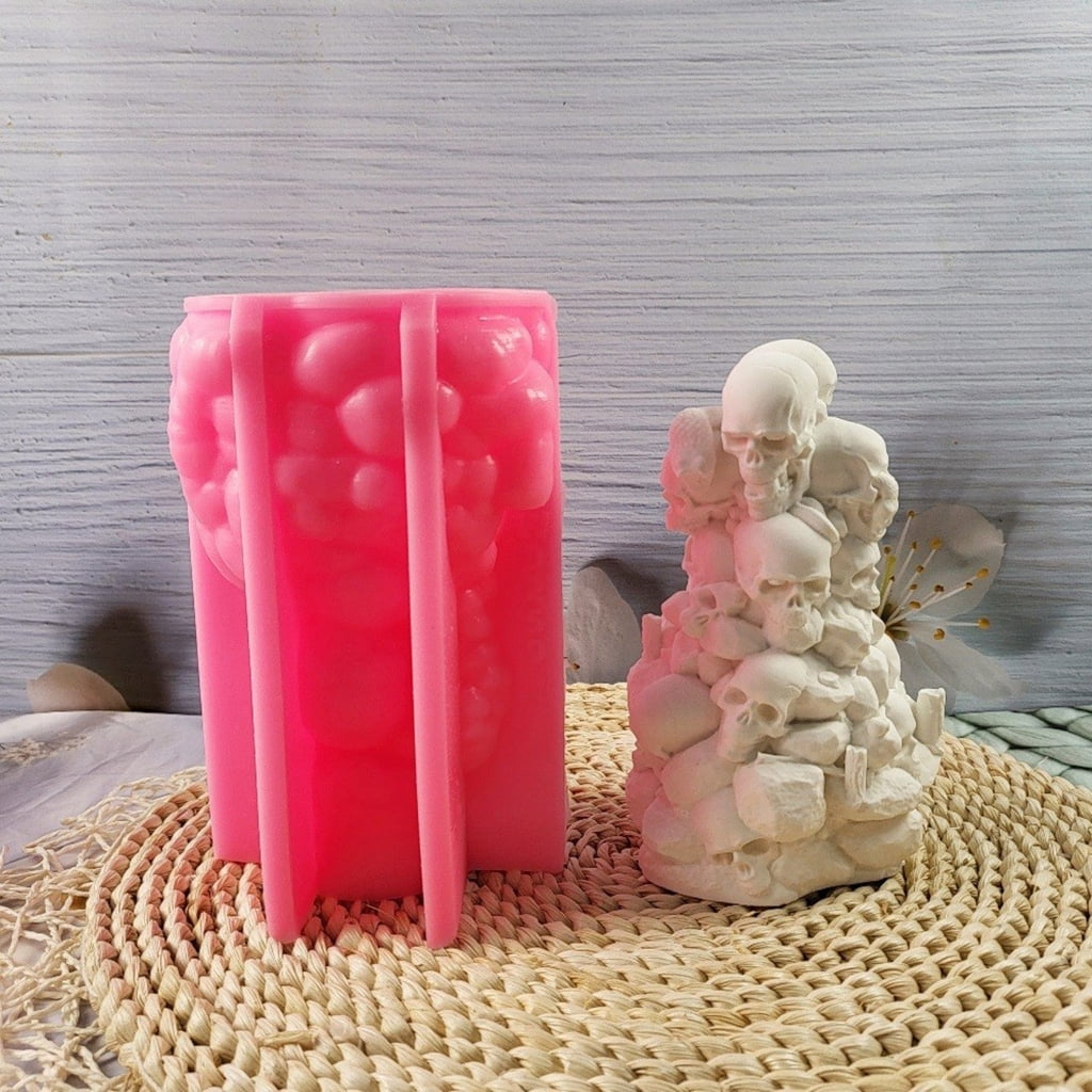 Halloween Skull Fingurine Silicone Molds Fondant Chocolate Silicone Molds for Epoxy Resin, Halloween Party Decoration