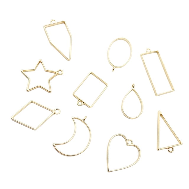 10 piezas de mini marcos colgantes de esqueleto hechos a mano jinwen decoración de joyas oro