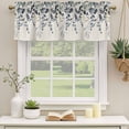 thumbnail image 3 of 2 Pack Valances for Windows, Blue Grey Eucalyptus Window Valances for Living Room/Bedroom/Bathroom, Farmhouse Weeping Leaves on Linen Light Filtering Kitchen Curtain Valance 42"W x12" L, 3 of 9