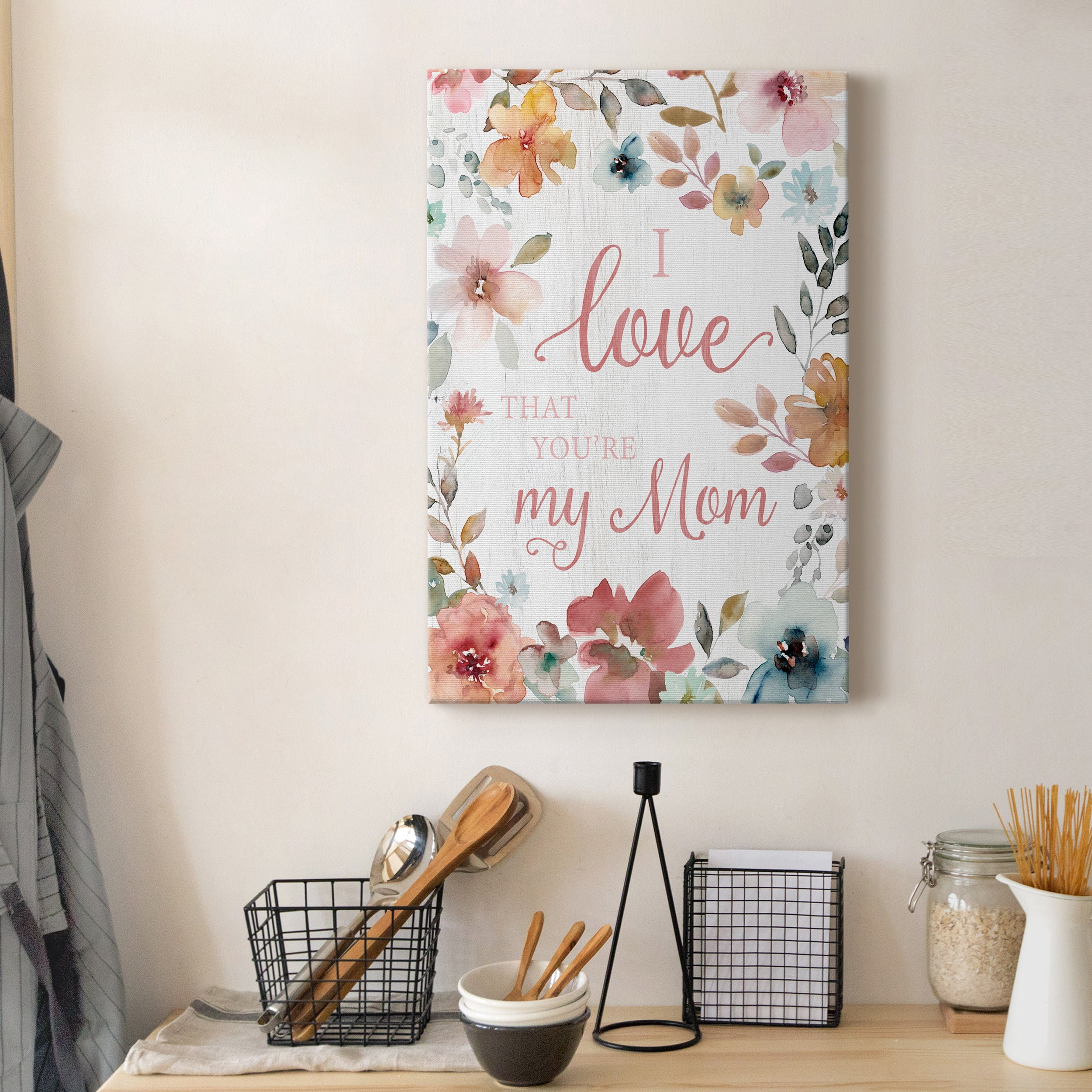 Love Mom Premium Gallery Wrapped Canvas - Ready to Hang - 32 x 48