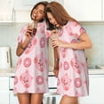 thumbnail image 4 of Pofeuu Pigs Head And Donuts Print Women's Loose Fit Short Sleeve Nightgown, Comfortable Sleep Dress for Women, Casual Lounge Sleepwear, Soft Cotton Sleep Dress, 4 of 6