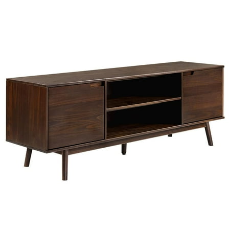 Walker Edison Adair 70  Modern 2 Door Solid Wood TV Stand - Walnut