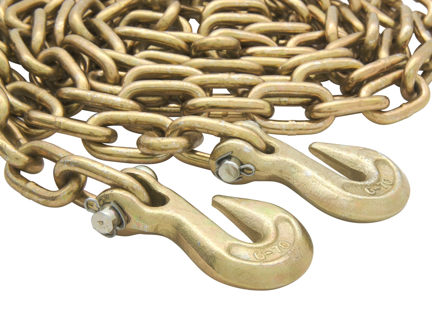 2 pack) Cargo Zone 1/4 inch x 12 feet Utility Chain, Yellow-Zinc