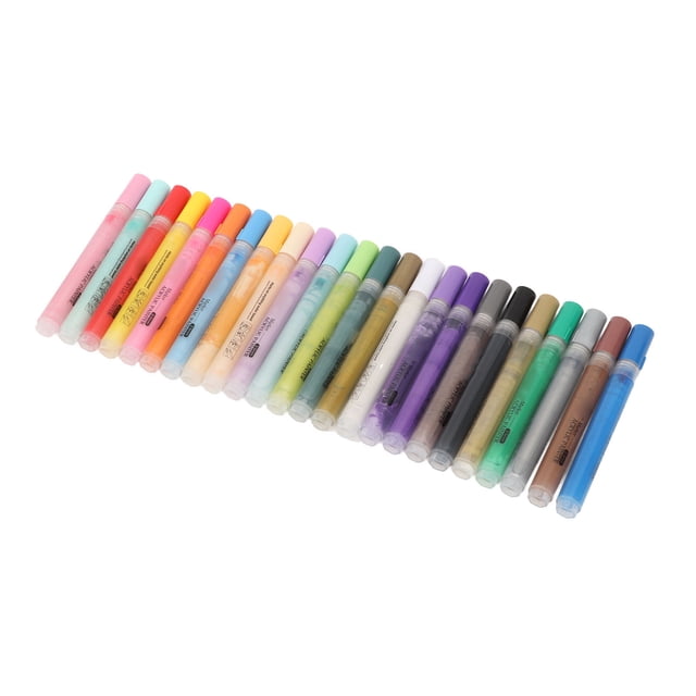 Acrylic Paint Markers, 24Pcs 3mm Vivid Colors Safe Markers Widely Used Acrylic Paint Pens For School
