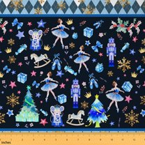 Homewish Cute Royal Princess Fabric by the Yard 1 Yard for Girls, Dreamy Fairy Tale Room Decor Fabric by the Yard, Merry Christmas Sewing Fabric, Lightweight Room Decor