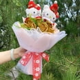 thumbnail image 3 of Muñecos de gato Hello Kitty kawaii con flores artificiales, ramo creativo de Sanrio, regalos de Navidad, San Valentín, cumpleaños y graduación, 3 of 5
